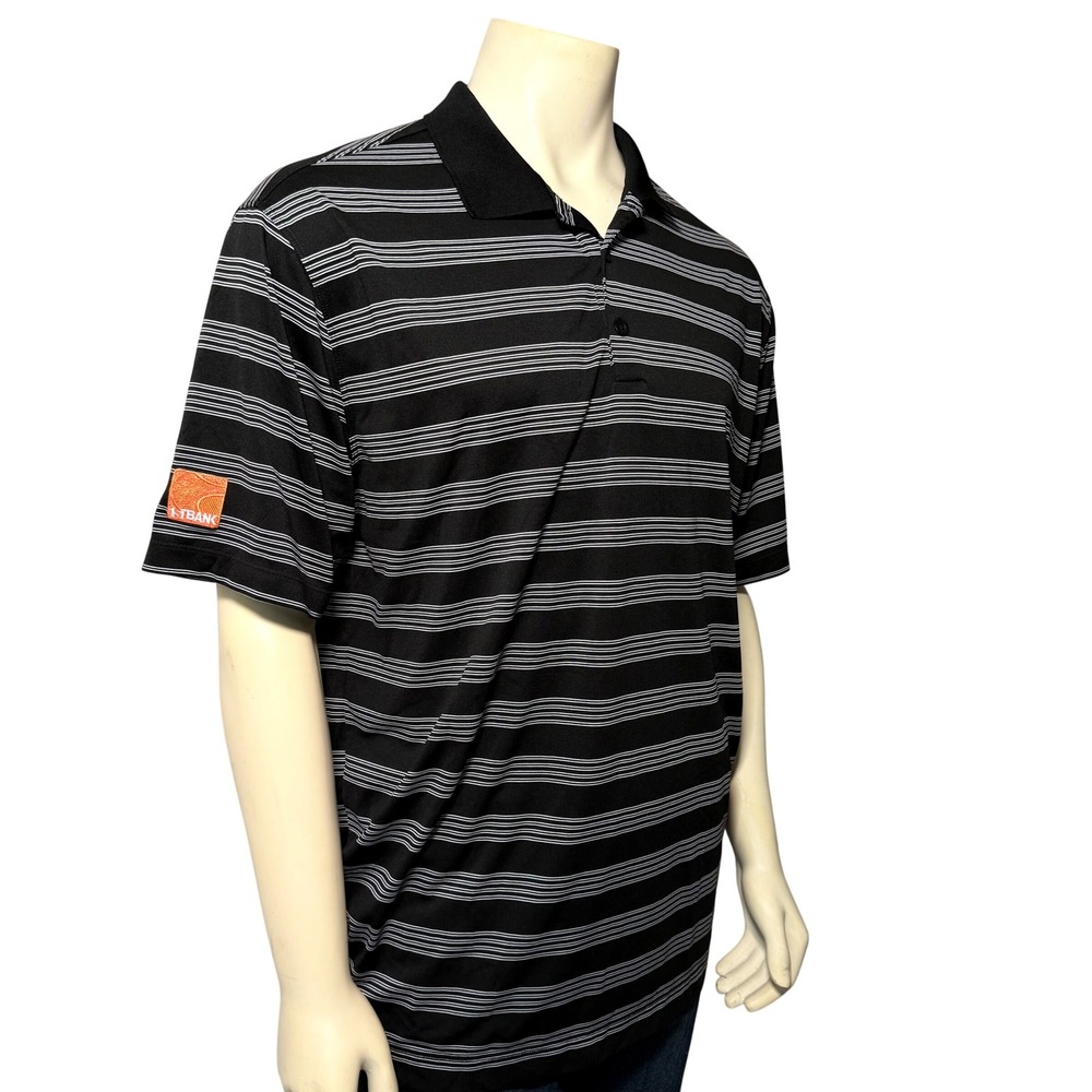 Nike Golf Tour Performance Dri-FIT Polo Shirt Mens XL Black White Stripe 452505 - Picture 2 of 9